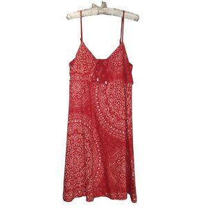 Tommy Bahama Red White Geometric Sleeveless Linen Shift Dress